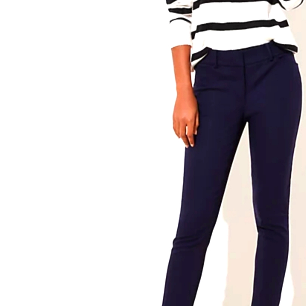 Loft Outlet Skinny Ankle Mid-Rise Pant Navy Size 4 NWT